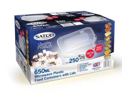 Satco 650ML Clear Containers 250pk